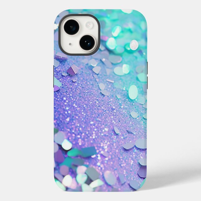 Blue Lavender Mint Glitzer iPhone Mate Tough Case (Rückseite)