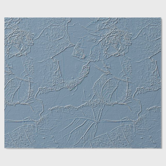 Blue leaf design with edges, lines, abstract plant geschenkpapier (Flach)
