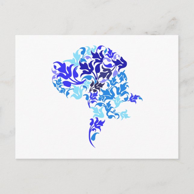 Blue Leaf Great Dane Postkarte (Vorderseite)