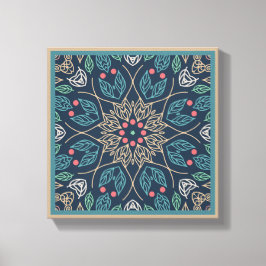 Blue Leaf Line Art Abstrakt Originelle Wanddekorat Leinwanddruck