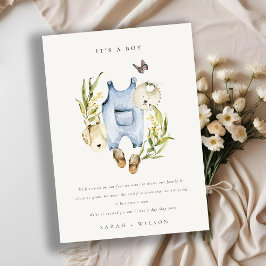 Blue Leafy Foliage Bekleidung Baby Ankündigung