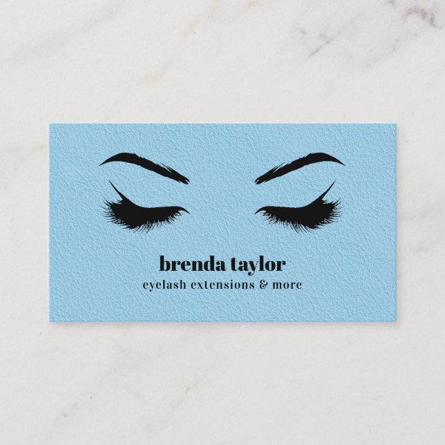 BLUE LEATHER chic Eyelash Browbar beruflich Visitenkarte (Vorderseite)
