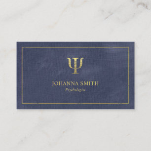 Blue Leinwand Golden Frame, Psychologin Psi Symbol Terminkarte