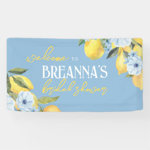 Blue Lemon & Blume Vinyl Begrüßungsbanner Banner