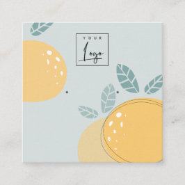 Blue Lemon Bold Frucht Abstrakt Earring Display Quadratische Visitenkarte