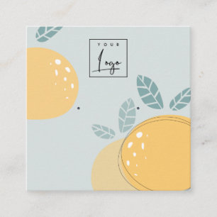 Blue Lemon Bold Frucht Abstrakt Earring Display Quadratische Visitenkarte
