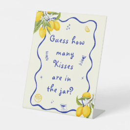Blue Lemon Brautparty Ratet wie viele Kisses Sockelschild