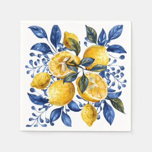 Blue Lemon Citrus Summer Serviette