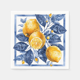 Blue Lemon Citrus Summer Serviette