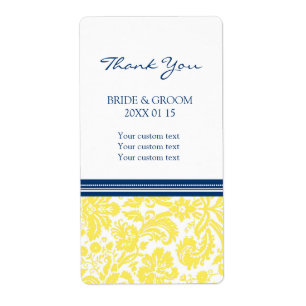 Blue Lemon Damask Muster Hochzeitstempel
