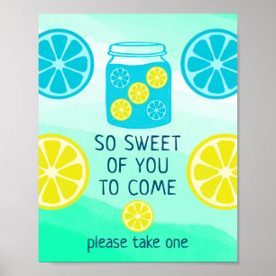 Blue Lemonade Birthday Fevor Sign Poster