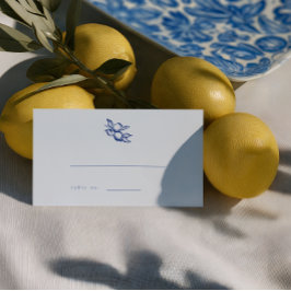 Blue Lemons Doodle Wedding Escort Cards Platzkarte