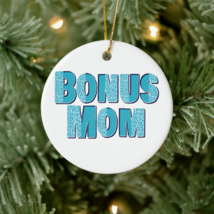 Blue Leopard Print Bonus Mama Keramik Ornament