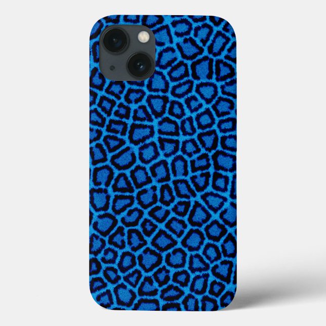 Blue Leopard Print Case-Mate iPhone Hülle (Rückseite)