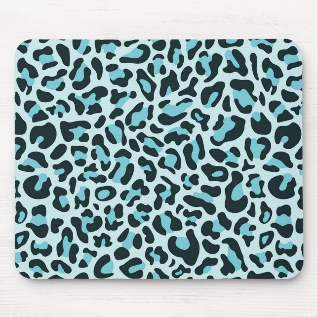 Blue Leopard Print Glam Trendy Mouse Pad Pads Mousepad (Vorne)