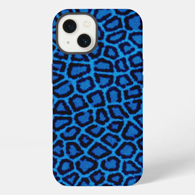 Blue Leopard Print iPhone Hülle (Rückseite)
