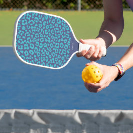 Blue Leopard Print Pickleball Schläger