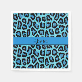 Blue Leopard Print Serviette
