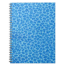 Blue Leopard Print Spiral Notebook