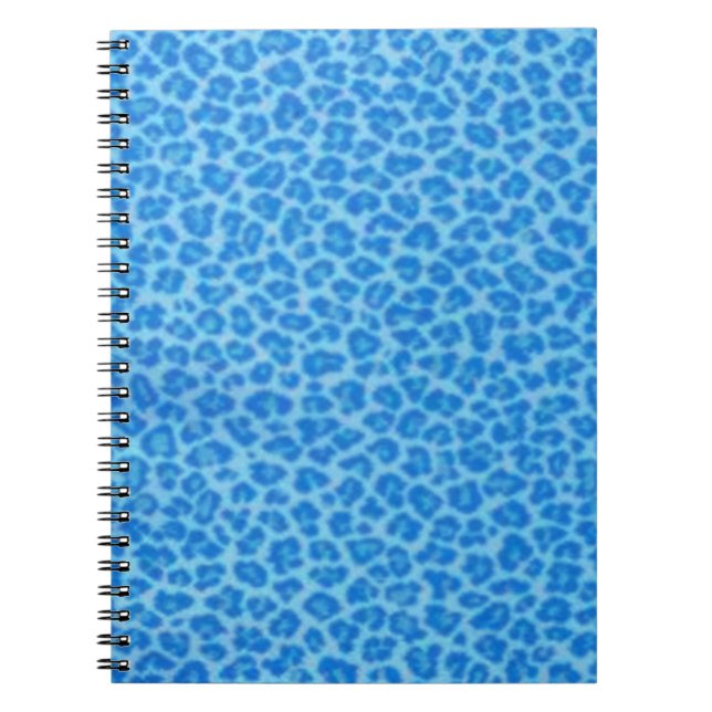 Blue Leopard Print Spiral Notebook Notizblock (Vorderseite)