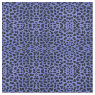 Blue Leopard Print Stoff