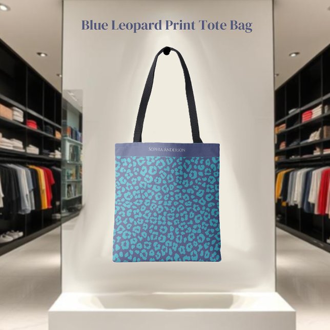 Blue Leopard Print Tasche (Blue Leopard Print- Tote Bag )