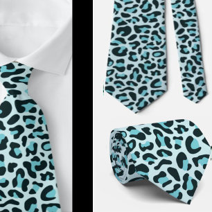 Blue Leopard Print Trauzeugen Punk Rock Hochzeiten Krawatte