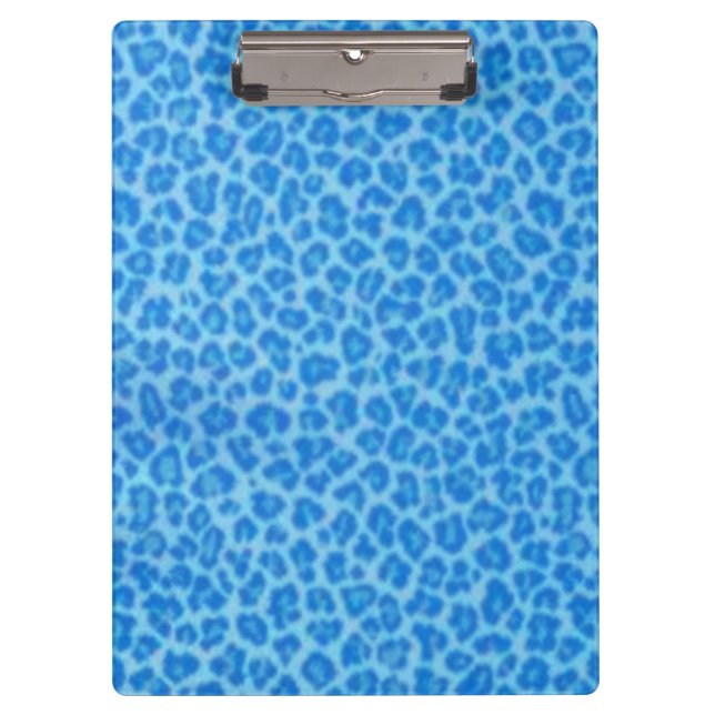 Blue Leopard Skin Clipboard Klemmbrett (Vorderseite)