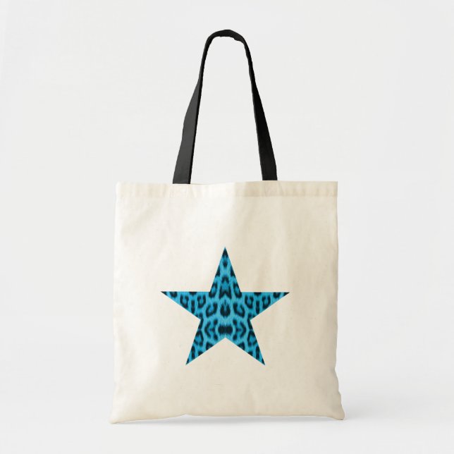 Blue Leopard Star Bag Tragetasche (Vorne)