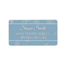 Blue Let it Snow Adressaufkleber