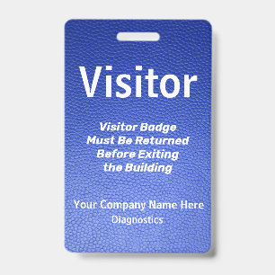 Blue Lether Design Visitor Pass Ausweis