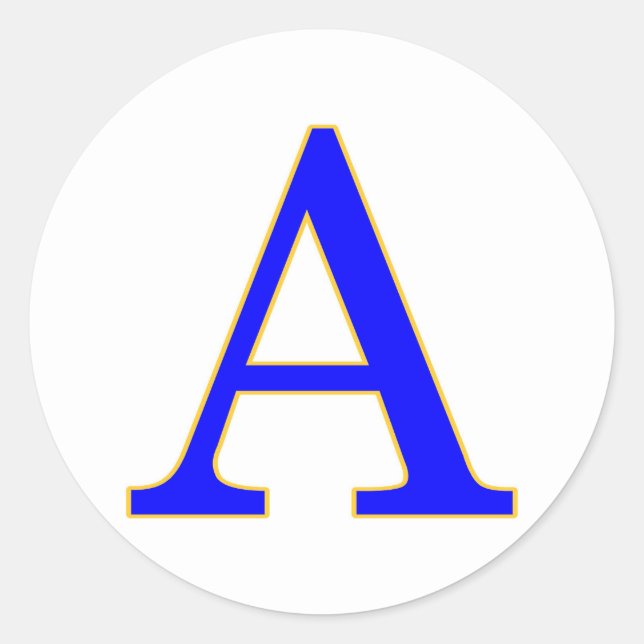 Blue Letter A Aufkleber (Vorderseite)