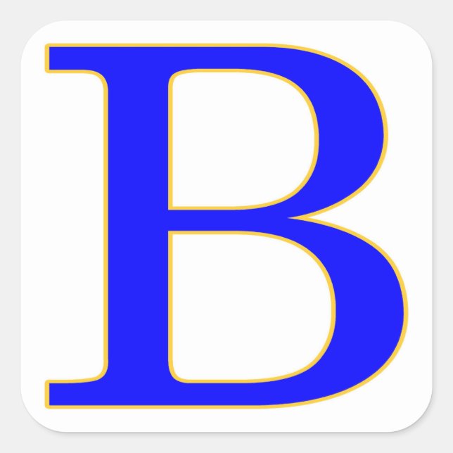 Blue Letter B-Aufkleber Quadratischer Aufkleber (Vorderseite)