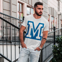 Blue Letter M Mens T - Shirt