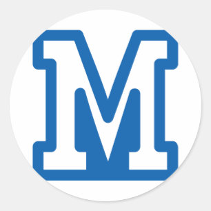 Blue Letter M Stickers