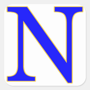 Blue Letter N Aufkleber