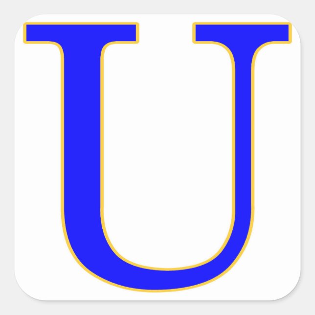 Blue Letter U Aufkleber (Vorderseite)