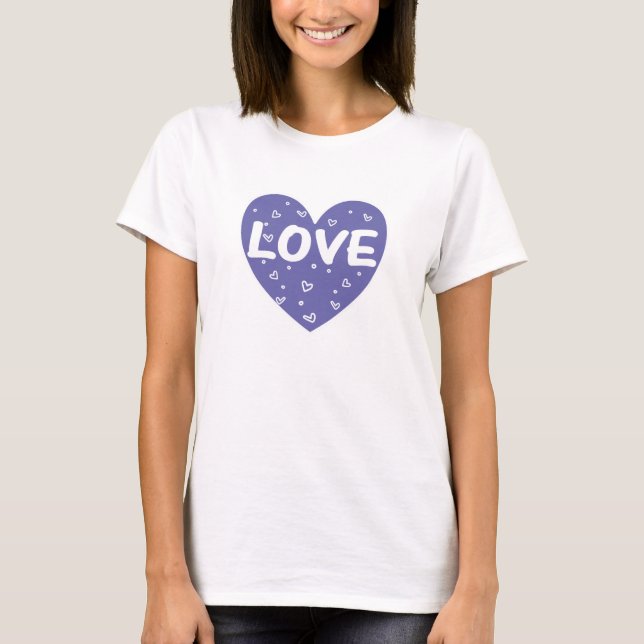 Blue Liebe Heart T-Shirt (Vorderseite)