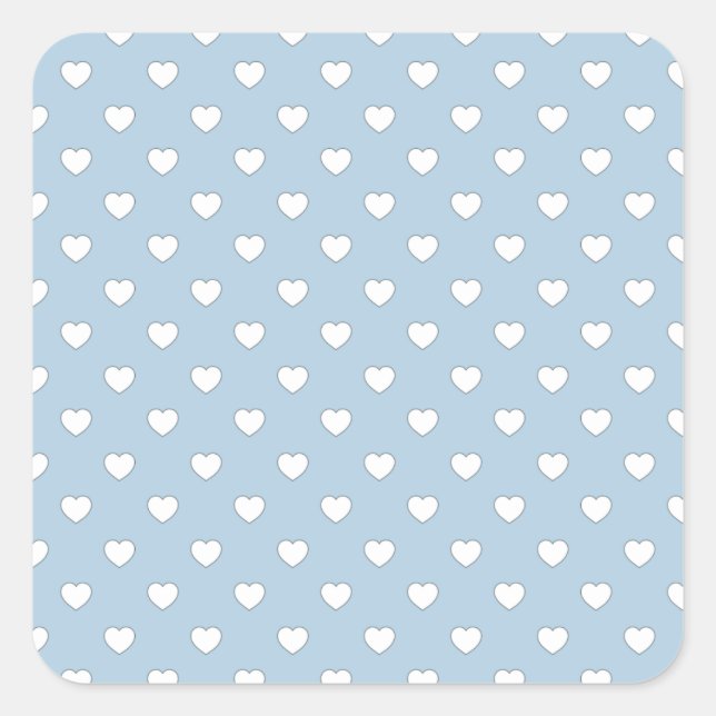 Blue Liebe Hearts Quadratischer Aufkleber (Vorderseite)
