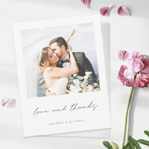 Blue Liebe und Dank für die Hochzeit von neuem Fot Dankeskarte
