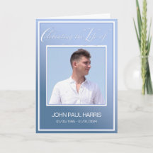 Blue Life Celebration Obituary Folary Program