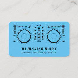 Blue Light Disk Jockey Turntable Party Music Visitenkarte