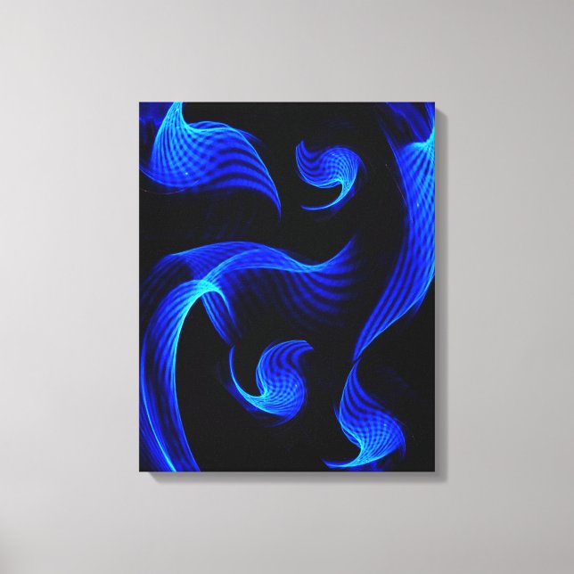 Blue Light Extravaganza Wrapped Canvas Print Leinwanddruck (Vorderseite)