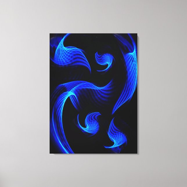 Blue Light Extravaganza Wrapped Canvas Print Leinwanddruck (Vorderseite)