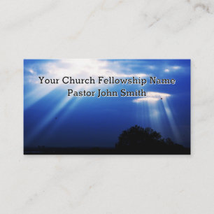 Blue Light Himmlisch Church Business Cards Visitenkarte