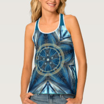 Blue Lightcode Mandala Tankdecke
