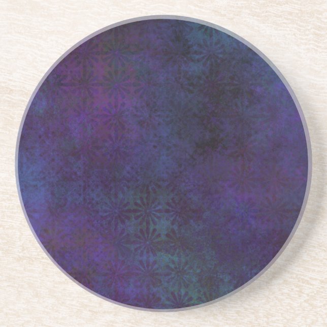 Blue & Lila Abstrakt, Grungy Digital Art Getränkeuntersetzer (Vorne)