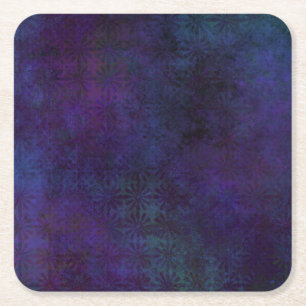 Blue & Lila Abstrakt, Grungy Digital Art Rechteckiger Pappuntersetzer