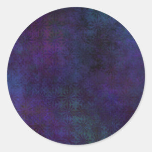 Blue & Lila Abstrakt, Grungy Digital Art Runder Aufkleber