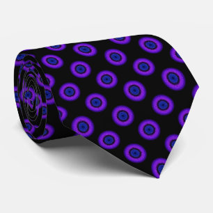 Blue Lila Black Polka Dots Krawatte